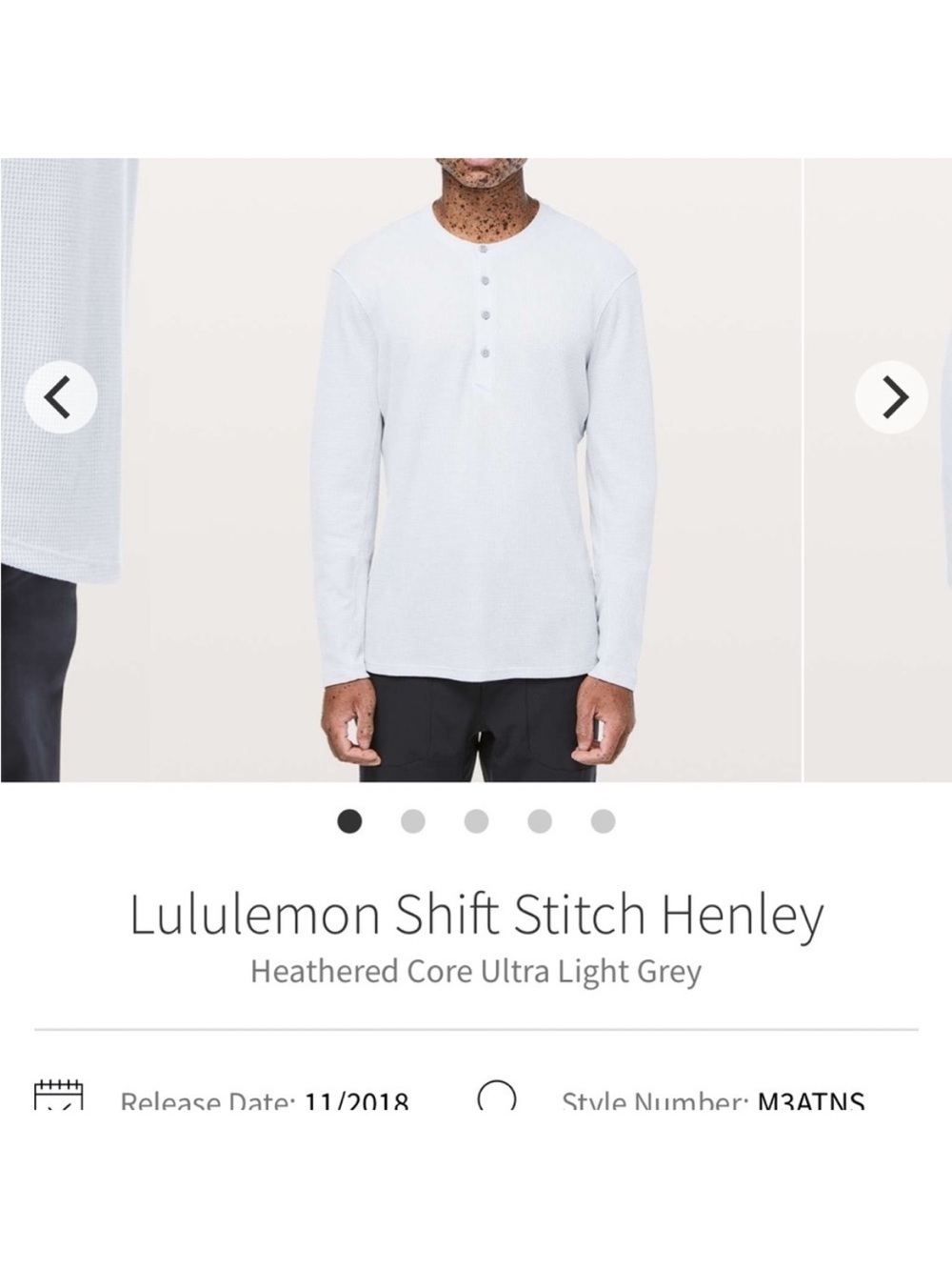 Lululemon Shift Stitch Henley Heathered Core Ultra Light Grey - Picture 12 of 12